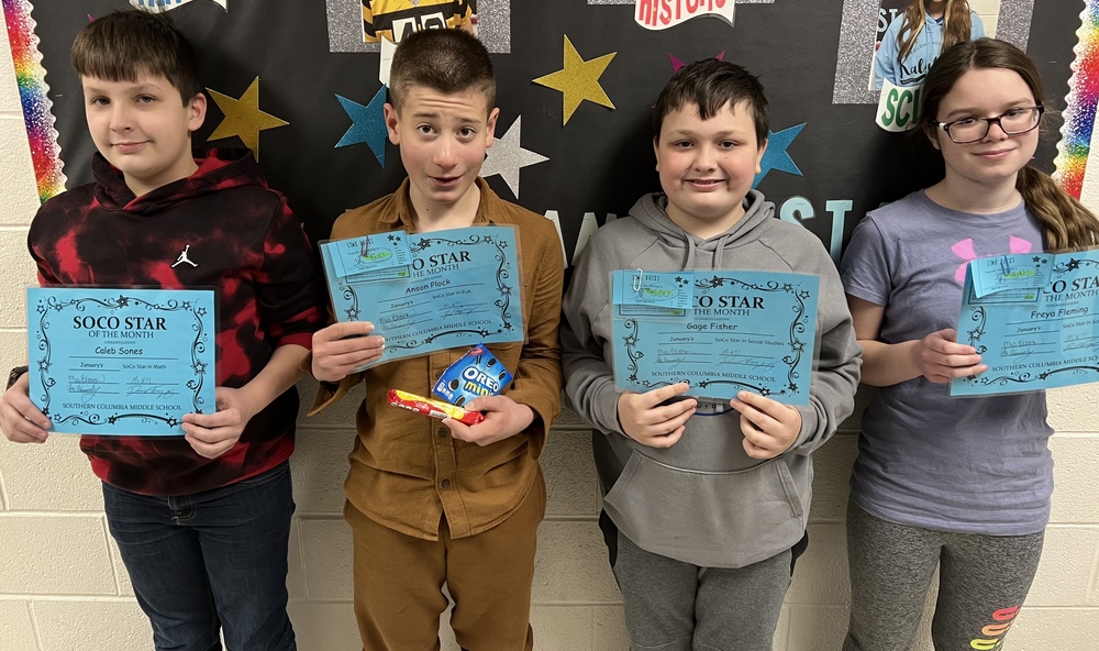 6th Grade Students of the Month | Middle School