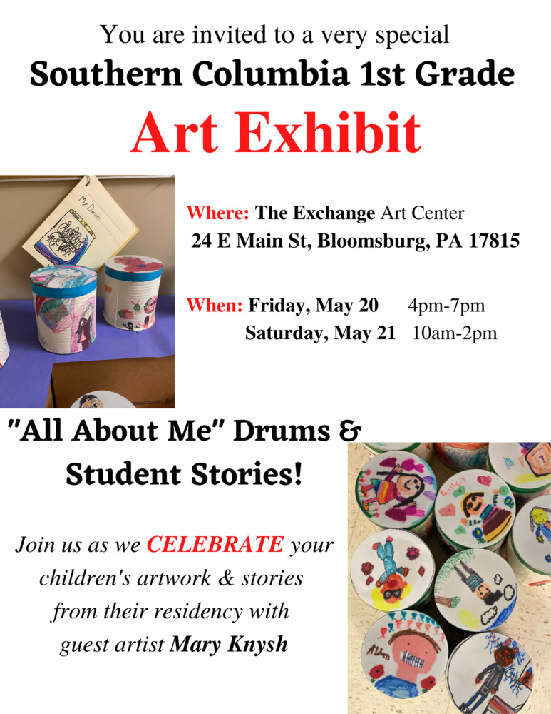 1st Grade Art Exhibit  - " All About Me"