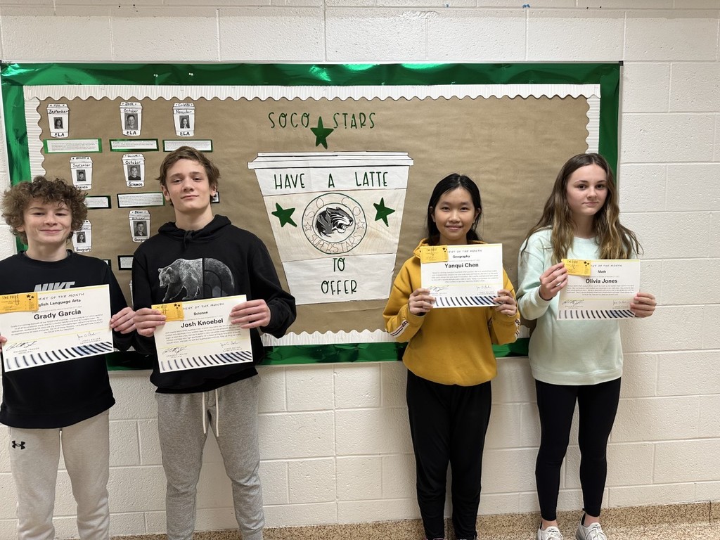7th grade students of the month
