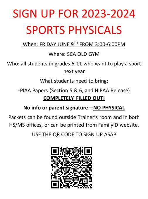 Sports Physical signup