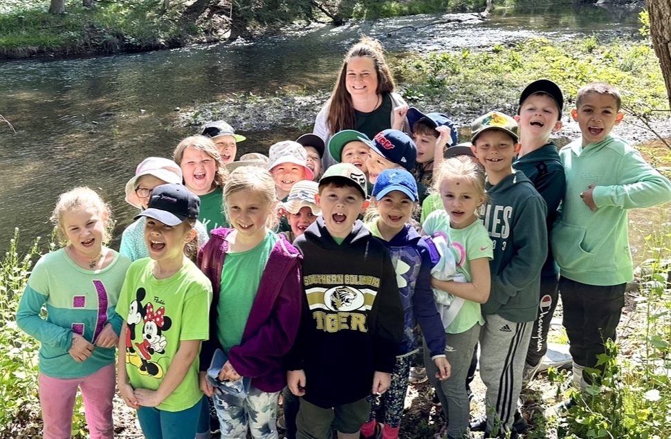 First grade students recently participated in Nature Day. The students ventured to the Nature Trail and had the opportunity to learn at 5 different stations including Stream and Pond Study, Aquatic Life/ Wild Critters, Tree Planting, Nature Bingo, and Pollination Friends. This was an exciting day for the students! 
